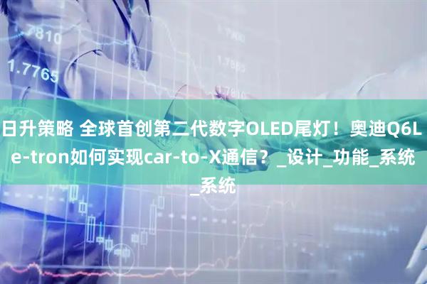 日升策略 全球首创第二代数字OLED尾灯！奥迪Q6L e-tron如何实现car-to-X通信？_设计_功能_系统